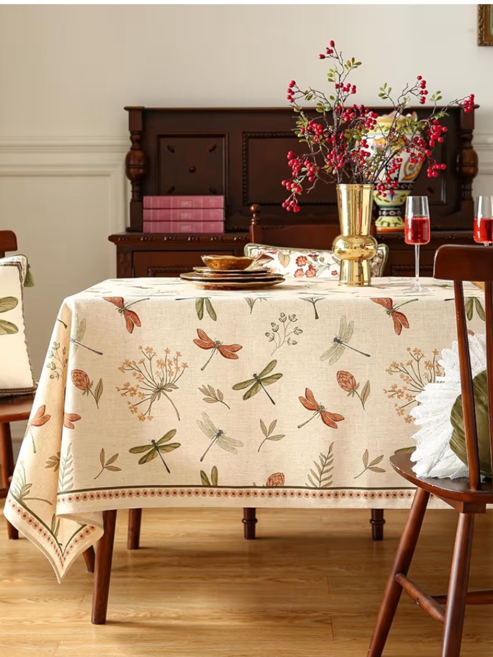 ISAENNE Designer Rectangular Elegant Tablecloth